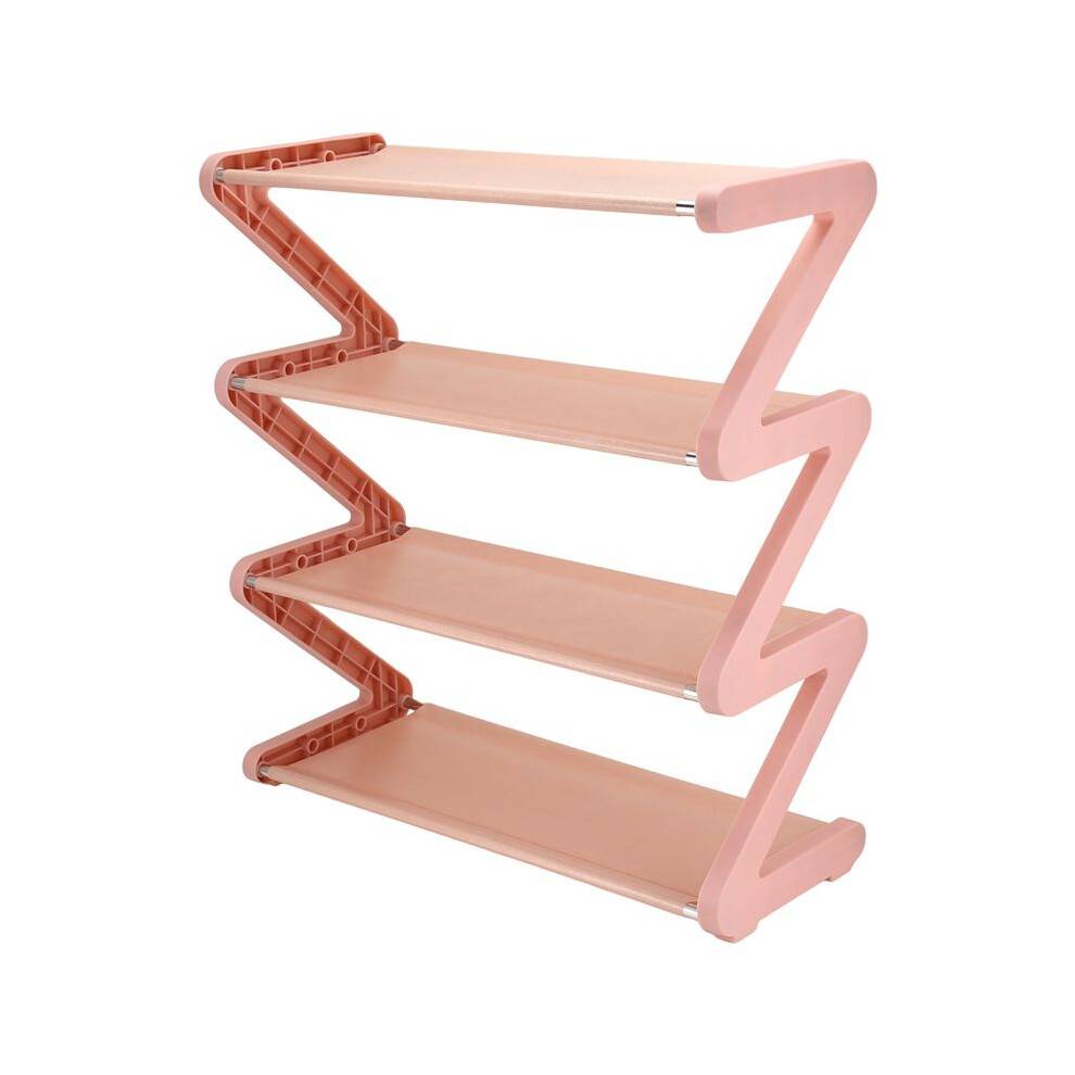 Simple Household Shoe Storage Artifact Z-Shaped Shoe Rack, Cute Shoe Rack Multi-Layer Assembly Shoe Rack B