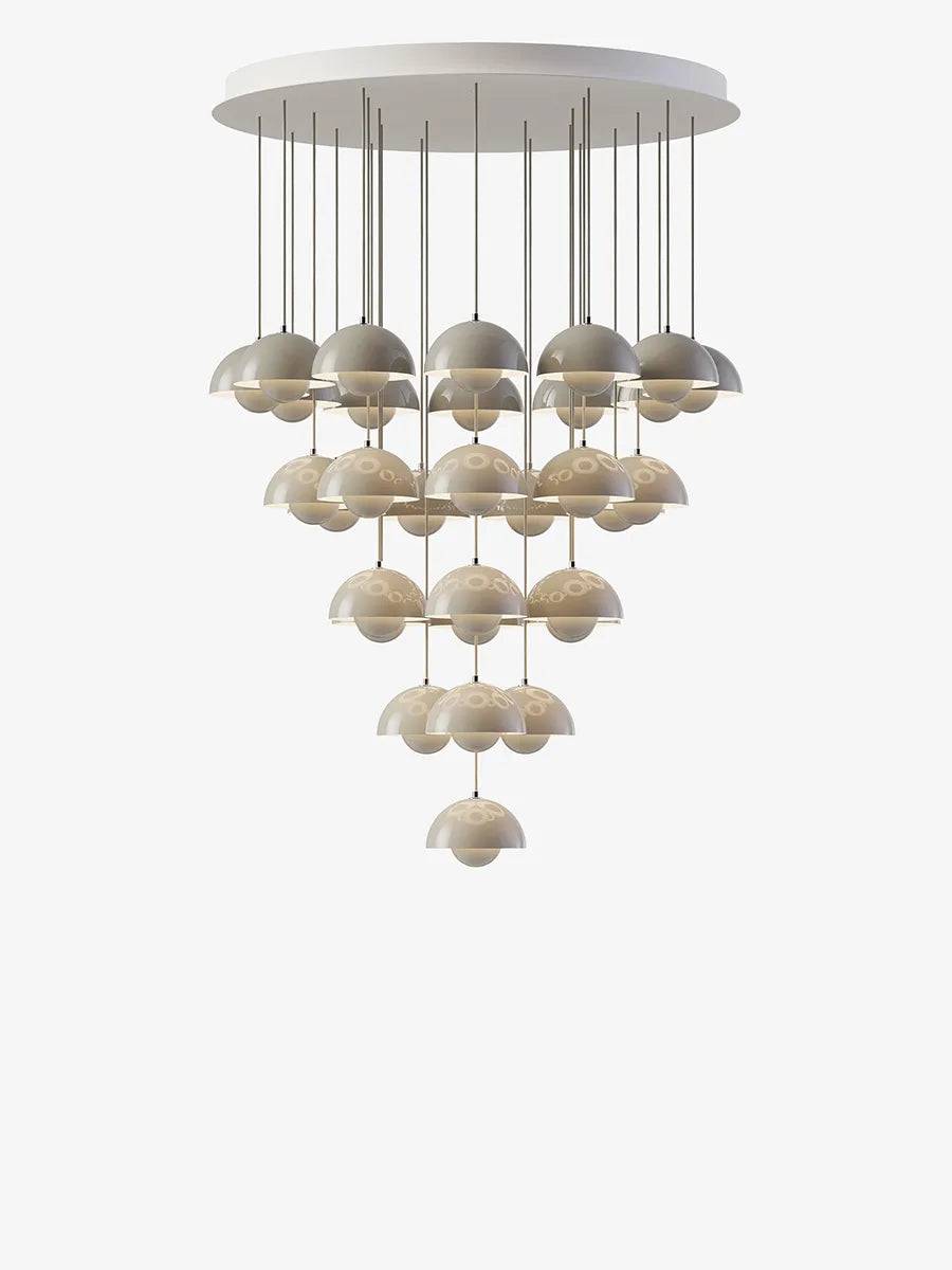 Flowerpot Chandelier VP10, 31 pendants fra &Tradition Grey beige - Jacobsen Plus