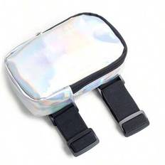 Hot Unisex Sport Waist Phone Belt Bag Fashionable Holographic Laser PU Leg Bag Adjustable Thigh Zipper Closure Water-Proof - White