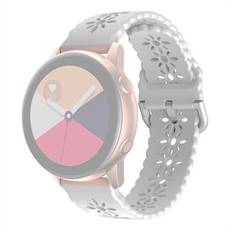 For Samsung Galaxy Watch4 40mm/44mm/Watch4 Classic 42mm/Garmin Venu 2 Plus Plum Blossom Silicone Band 20mm Soft Hollowed-out Sport Strap Wristband