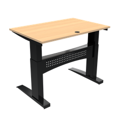ConSet 501-11 hæve-sænke bord 120x80cm bøg med sort stel