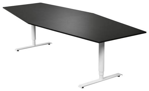 Konferencebord Grande, 2800x1200 mm, sort/hvidt