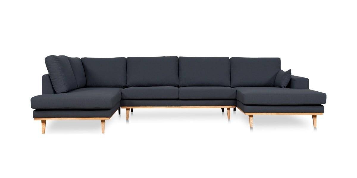 Simone U-sofa højrevendt - koksgrå Inari 95 stof