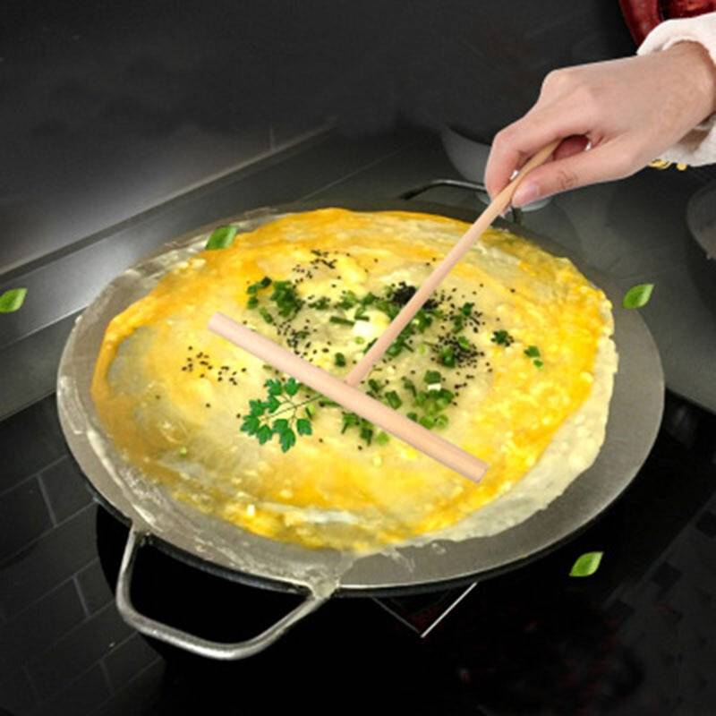 Crepe spridare träverktyg köksredskap levererar matlagning pannkakor verktyg crepe smet spridare för att göra crepes - 1 st