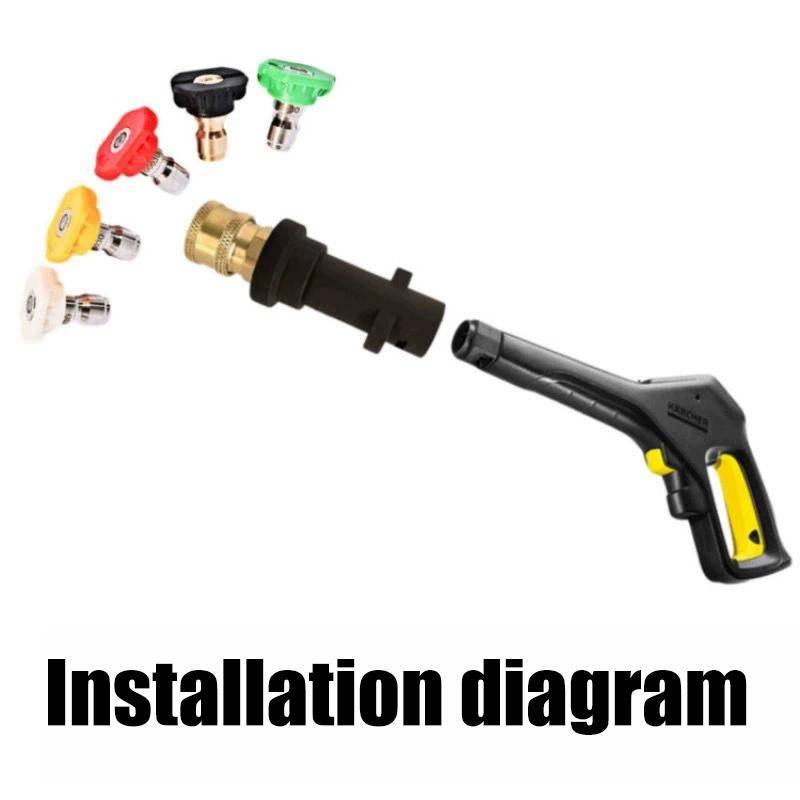 Karcher K2-K7 Högtryckstvätt Adapter Med 5 Färgade Snabbkopplingar Och Skumkanon black