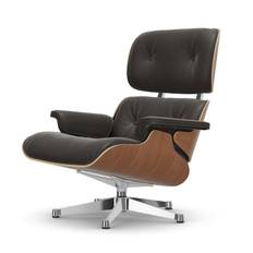 Eames Lounge Chair - Kirsebær - Brown L50 - Poleret stel