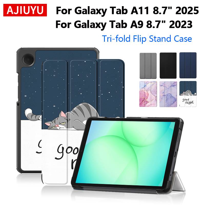 Case For Samsung Galaxy Tab A11 8.7 Inch 2025 SM-X133 SM-X135 Tablet Tri-Folding Stand Cover For Tab A9 8.7" 2023 SM-X110 Case