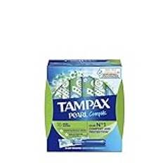 Tampax Pearl Compact Super Applikator, Tampong för komfortskydd och diskretion, 16-antal