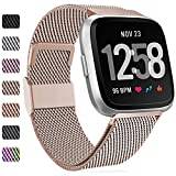 Faliogo Ersättningsarmband kompatibelt med Fitbit Versa-armband/Fitbit Versa 2 armband, justerbart metallband i rostfritt stål, kompatibelt med Fitbit Versa Lite, litet, Vintage Gold