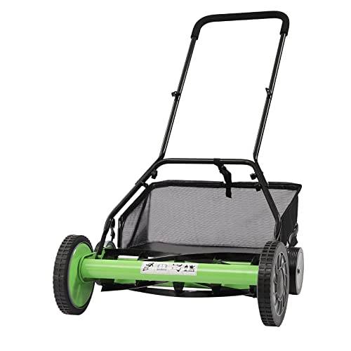 Handgräsklippare med gräsuppsamlingskorg, 50 cm skärbredd, gräsklippare spindelgräsklippare, lågt buller, ingen bensin krävs