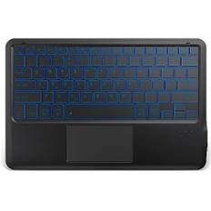 EasyAcc Beleuchtete Bluetooth Tastatur mit Touchpad, Ultraleichtes QWERTZ, Kabellose Tastatur mit 7 Farben Beleuchtete für iPad, Android Tablet, Windows,Schwarz