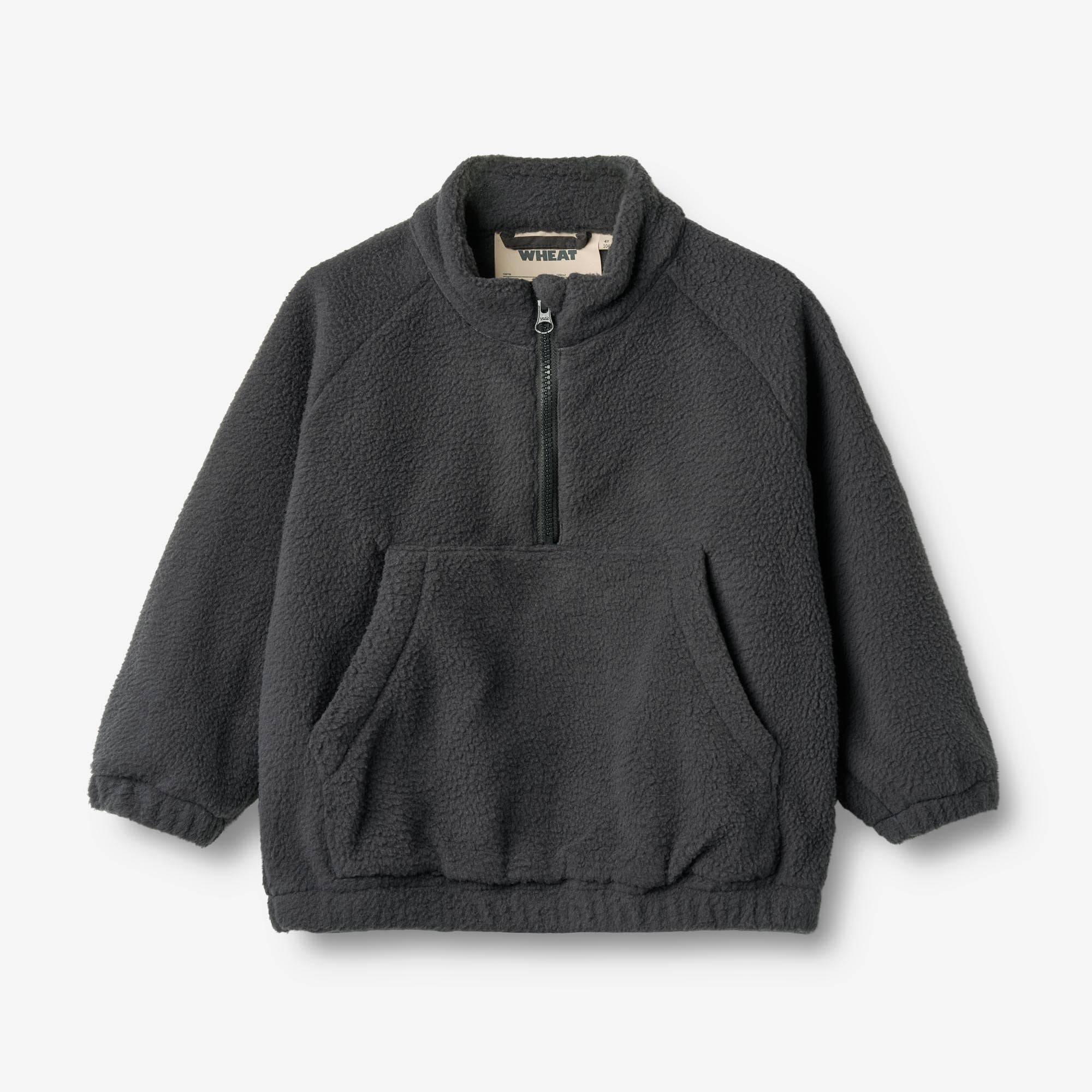 WHEAT® - Fleece Anorak Moon - black sea - Str 128.