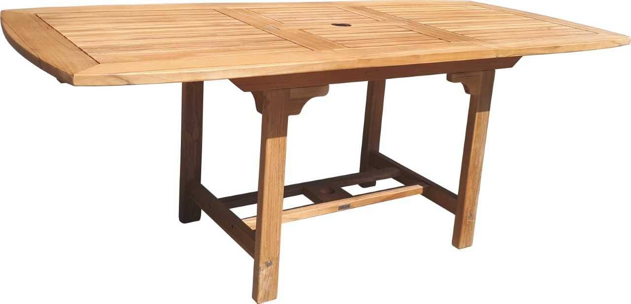 TEAK Luksus havemøbelsæt  bord m/udtræk 90 x150/200 cm & 6 stk 5-pos. stole "boston"