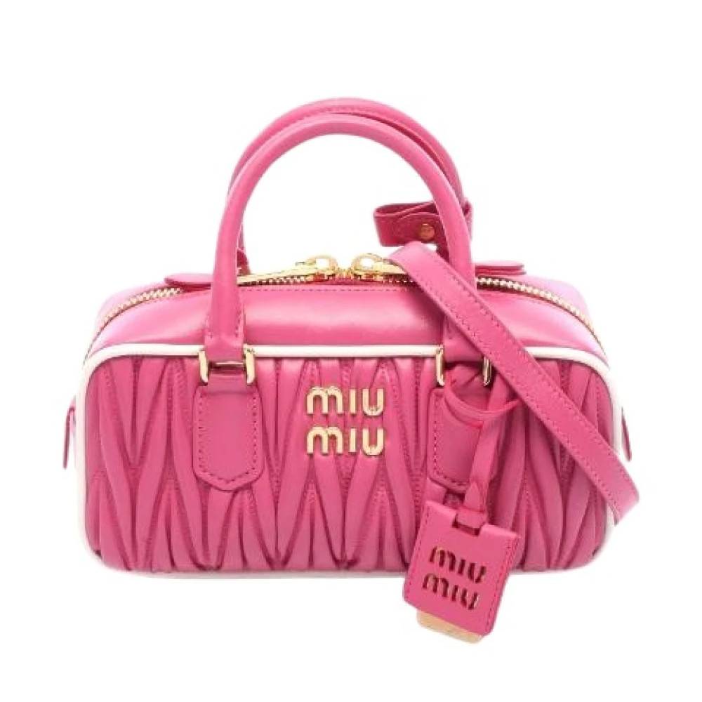 Miu Miu Pre-owned Pre-owned Matelasse 2Way Læder Håndtaske - Vintage - Dame - Lyserød - ONE SIZE - Læder