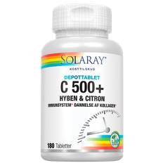 C-vitamin 500 mg. Solaray C500 + Hyben og Citron - 180 tabs