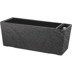 Självvattnande blomlåda Supreme Stone plast 50x19x19cm svart