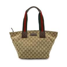 Gucci Vintage, Pre-owned, Dam, ONE Size, Förägda tryckta belagda canvas-toteväska med handtag