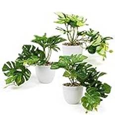 INSANYJ HäNgande Konstgjorda Plattor (20cm) Med Krukor, 3 Stycken Monstera Konstgjorda HäNgande VäXter FöR Inomhus Utomhus Som Riktiga, Falska HäNgande KrukväXter FöR HemträDgåRdsrum VäGgdekoration