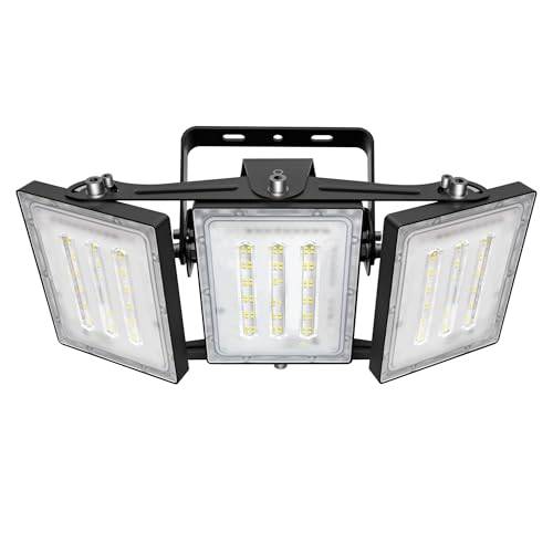 STASUN 150W LED-Flutlicht, IP66 Wasserdicht, 15000LM, LED-Außenbeleuchtung, Entspricht 900W Halogenglühlampe, 6000K Tageslichtweiß, Einstellbares Flutlicht für Scheunen, Höfe und Garagen, Schwarz