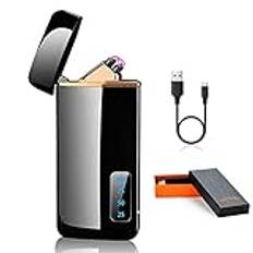 Yuragim elektronisk tändare USB-uppladdningsbar tändare dubbel ARC ljusbåge elektrisk vindtät tändare pekskärm med LED-batteriindikator, presenter till pappa på fars dag som fars dag gåva