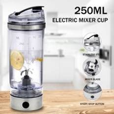 250ml elektrisk protein skaka omr&#xF6;rare usb skaka flaska mj&#xF6;lk kaffe mixer vattenkokare fitness vortex tornado smart mixer - Med batterier (inte)
