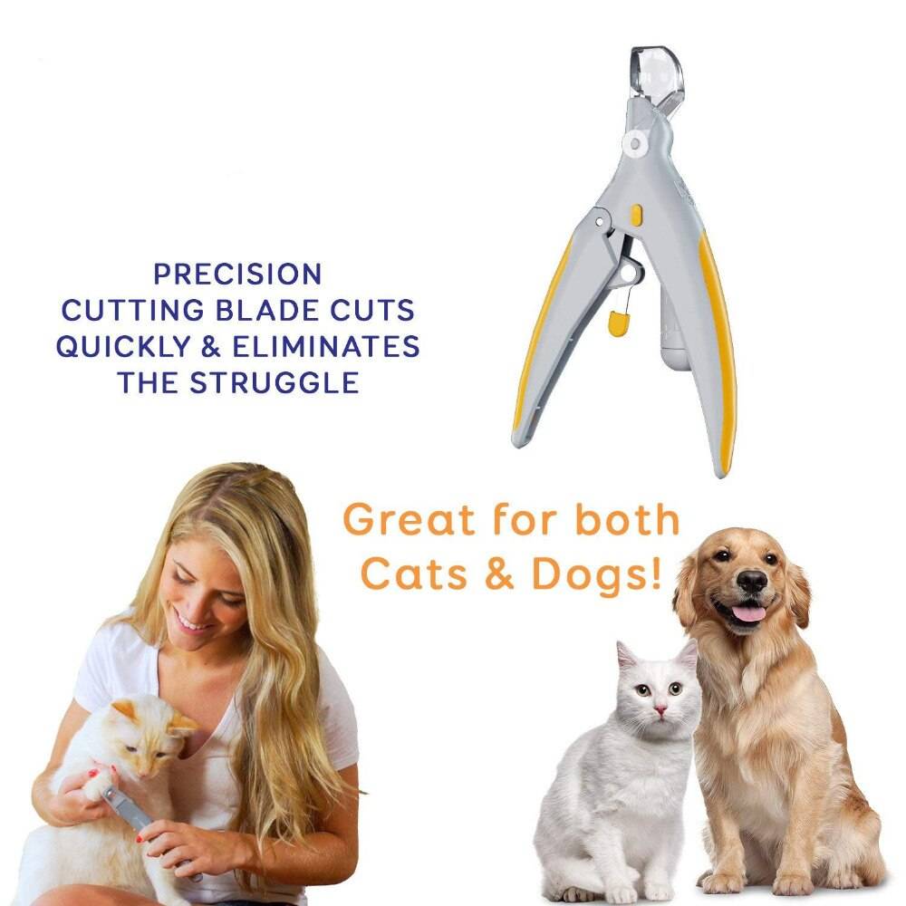 Klippare för hundar hund nageltrimmer husdjur katt kloslip med led-ljus & 5x förstoringsglas säkerhetsklippare husdjursvård - 2 st / Ingen låda