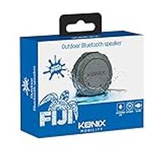 Konix Fiji Trek S - Enceinte bluetooth portable étanche noire sans fil - Micro intégré - Avec lecteur de Carte sd - Cable de charge usb et clip d'accroche inclus - Pour douche , camping, voiture