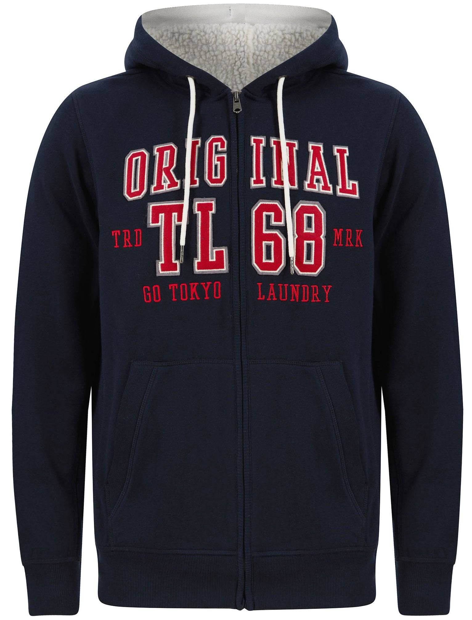 Hoodies / Sweatshirts Halding Zip Through Fleece Hoodie with Borg Lined Hood In Sky Captain Navy / S - Tokyo Laundry