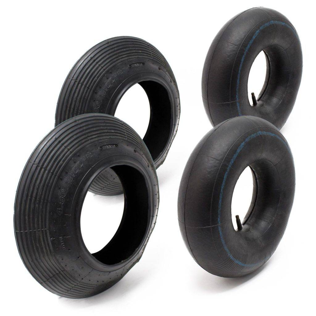 Däckset 2x däck 2x innerslang 4.00-8