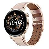 Rem kompatibel med Huawei Watch GT3/GT2 42 mm, läderrem ersättningsband för Galaxy Watch 7 6 5 4, 20 mm remmar för kvinnor/män, Läder