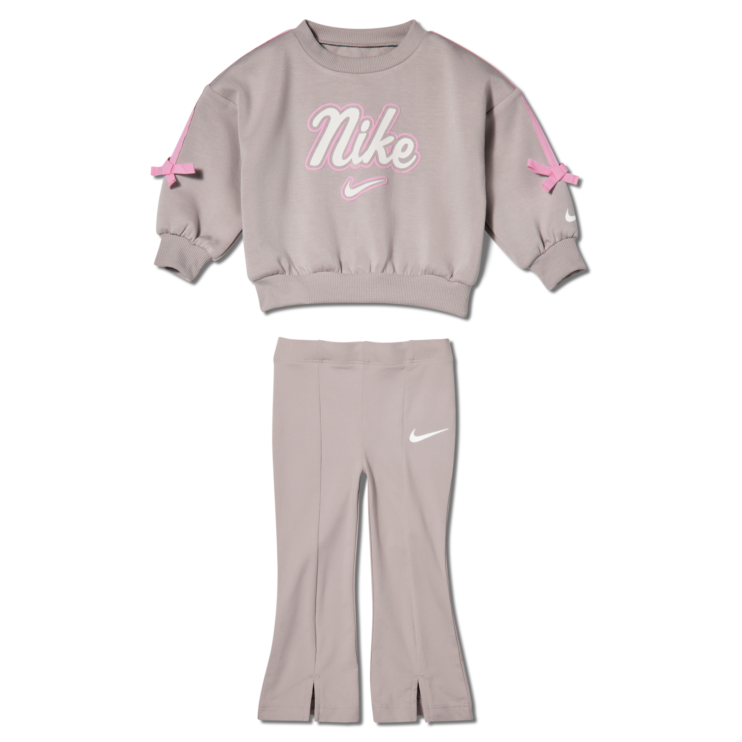 Nike Juxta-Girl-sæt i to dele med sløjfe og striber til babyer (12-24 mdr.) - brun