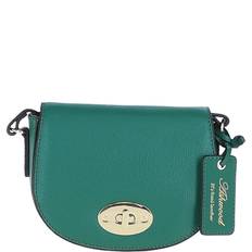 &apos;Borsa della Moda&apos; Real Leather Saddle Crossbody Bag: 63753 Ever Green