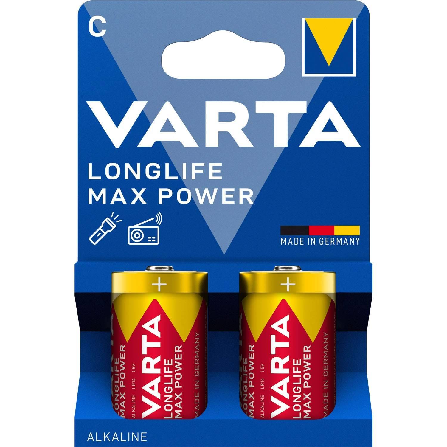 C-batterier 2-pack – Longlife Max Power, högteknologiska enheter