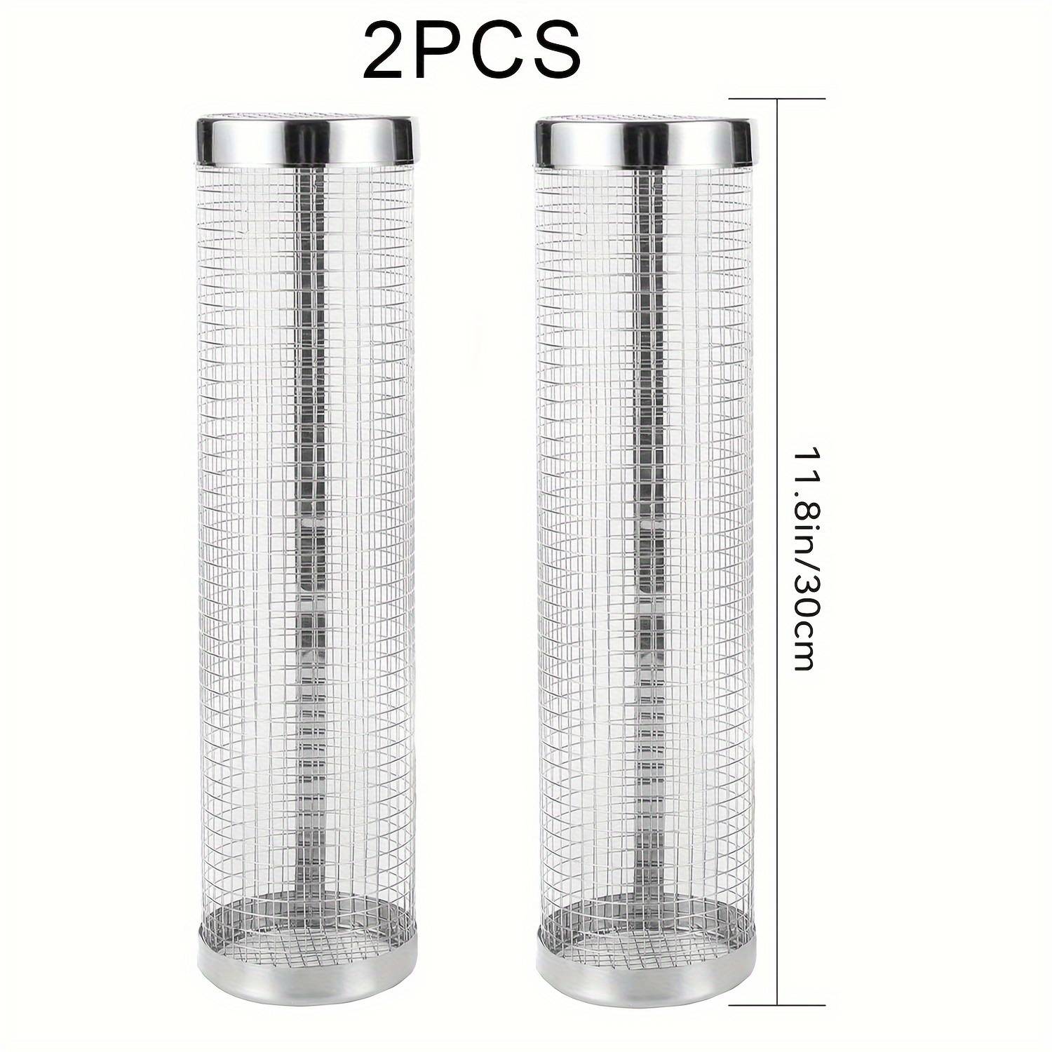 TEMU Bbq Net Cylinder, Rolling Grill Basket, Stainless Steel Wire Mesh Bbq Tube, Grilling Basket, Portable Outdoor For Veggies, , And Fish