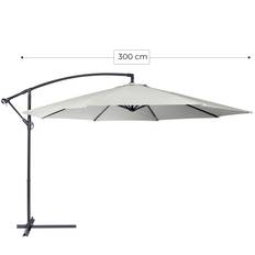 Parasol - 300 cm, med stativ, håndsving, vandafvisende, UV-beskyttelse, vipbar, beige