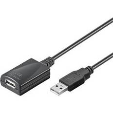 Goobay aktiv USB 2.0-förlängning, 5 meter - USB 2.0 A hane till USB 2.0 A hona, möjligt att förlänga upp till 20 meter