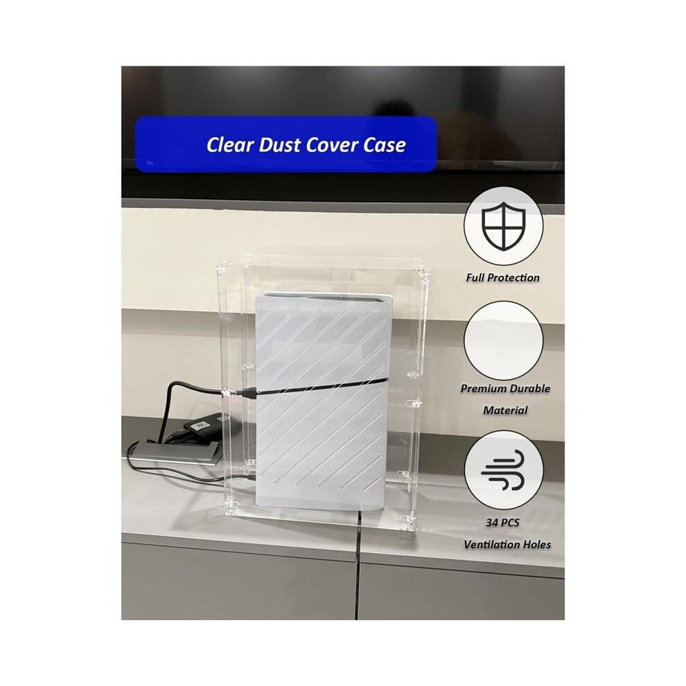 Clear Acrylic Dust Proof Cover,Transparent Protection Case for 5 Pro/Slim/Disc/Digital Editions