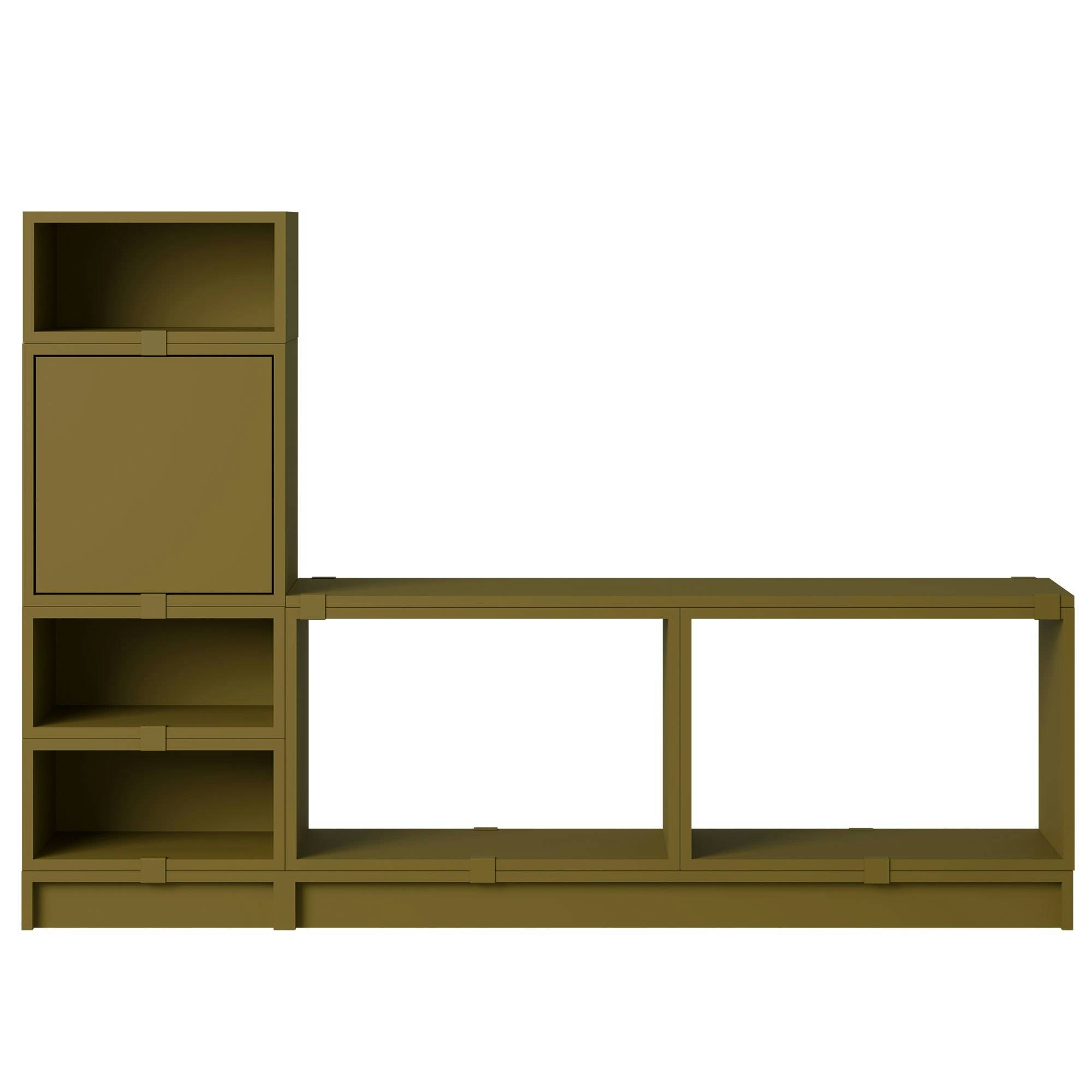 Muuto Stacked Configuration 1 Hallmöbel Mörkgrön - Bokhyllor Pu-lackerad Mdf Brungrön - STHWSC101