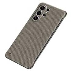 LUOTILAG Frameless Case för Samsung Galaxy S24 Ultra / S24 Plus / S24, Ultra Slim Shockproof Carbon Fiber Durable Phone Case Full Wrap Lens Protection Cover,Brass,S24 Ultra