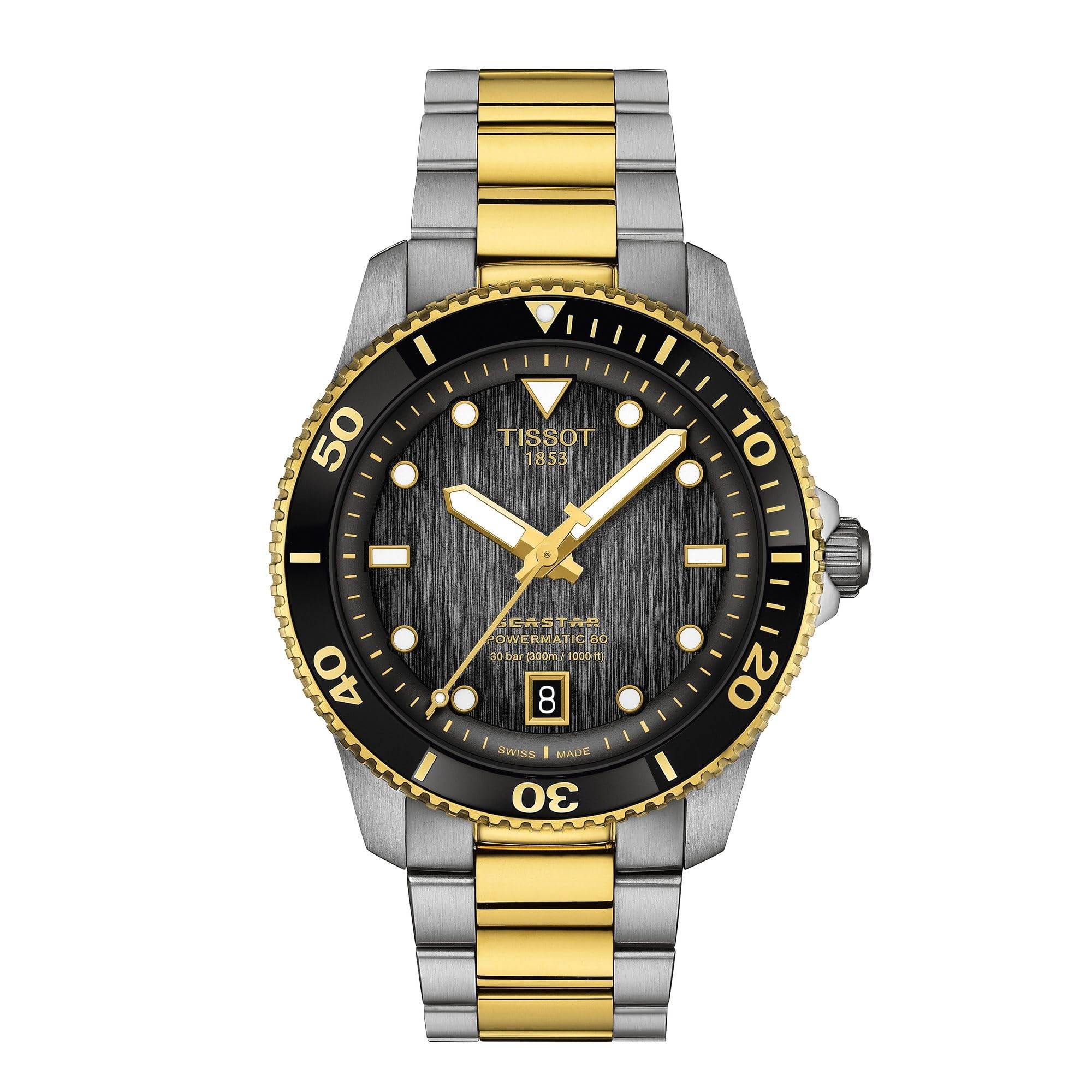Tissot Seastar 1000 Powermatic 80 40mm Men's Watch (T1208072205100) with Gray Gradient Dial