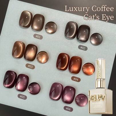 15ml lyxigt kaffefärgat kattögongellackset med soak-off UV LED kattögongellack manikyr nagelkonst presentkit till jul - inget magnetiskt stift ingår - Multifärgad
