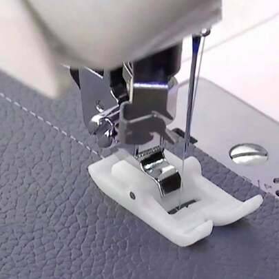 1 st. , Hem Multifunktionell Symaskin Med Läder Glidande Material Fot Plast Stål Icke häftande Fot , Hushåll Symaskin Sytillbehör , Symaskin Tillbehör - Vit (En-Storlek)