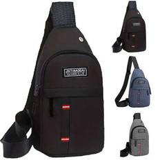Ny bröstväska Canvasväska utanför Vattentät axel Crossbody-väska Ridväska Multifunktionell Slingshot Bag Slingbag Bagageväska Midjeväska Studenter pen - Svart