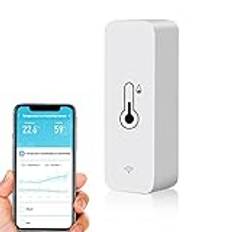 WiFi SMART Termometer Hygrometer, Digital Mini inomhus temperatur och fuktighetssensor, rumstemperatur Fuktsensor App Fjärrkontroll för växthuskällare, kompatibel med Alexa & Google Home