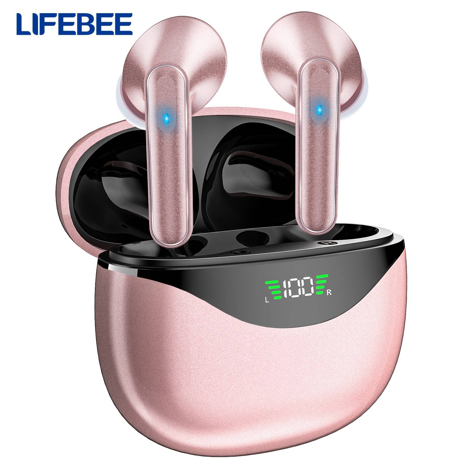 TEMU Lifebee New Wireless Earbuds For Running Sports, Mini Wireless Earphones Hifi Stereo Headphones With Dual-led Display, Earphones Built-in Microphone Wireless Headset