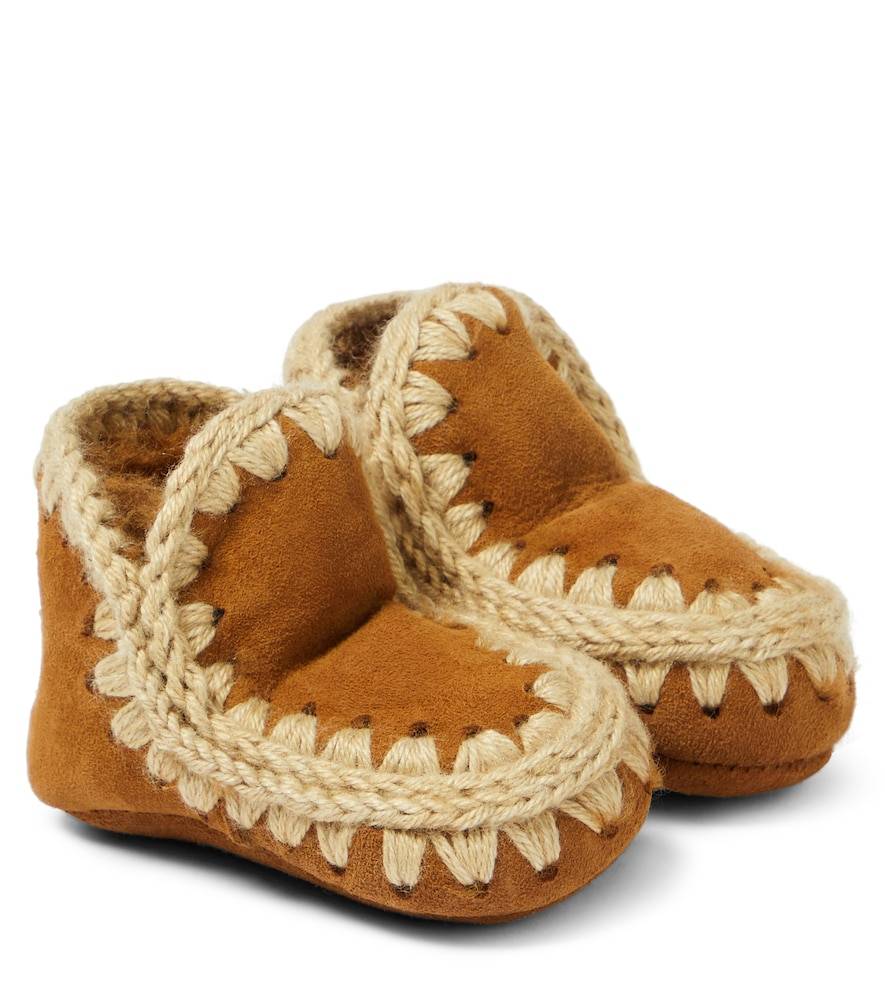 Mou Kids Bebé - botines de ante con borrego - marrón - Talla Única