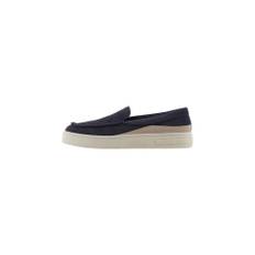 Armani Exchange, Sko, Herre, Blå, 45 EU, Læder, Læder slip-on sneaker med logo