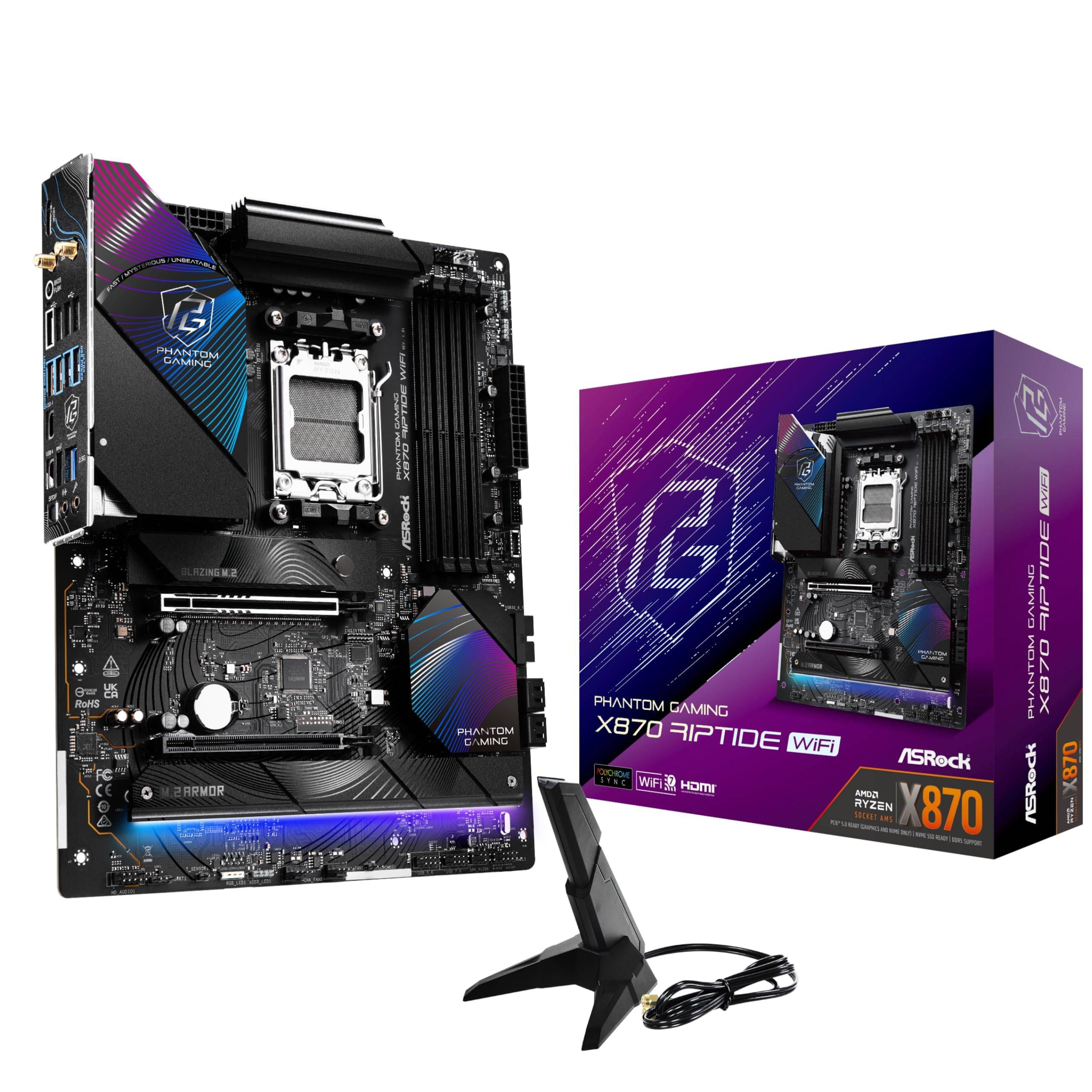 ASRock X870 Riptide WiFi AMD Ryzen 9000 Series CPU X870 Chipset ATX Motherboard Japanese Retailer Motherboard, (Socket AM5), [Official Product]