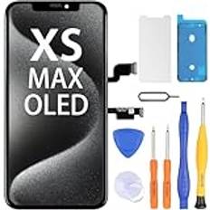 LL TRADER display för iPhone XS MAX OLED [Inte LCD] 6,5 tum Retina FHD-skärm, ersättning, COF pekskärm, digitizer med reparationsverktygssatser, skärmskydd (Truetone programmerbar) ny