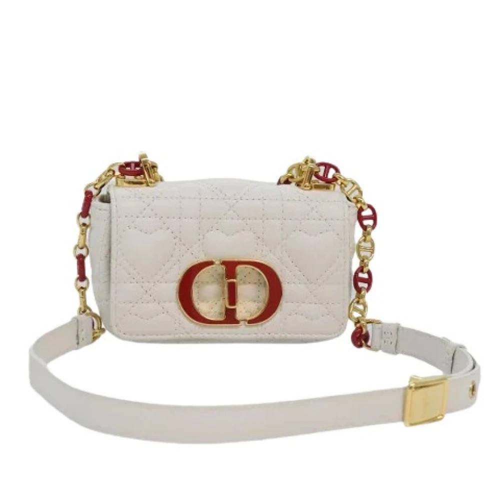 Dior Vintage Pre-owned Vintage Mini Skuldertaske - Vintage - Dame - Hvid - ONE SIZE - Uld